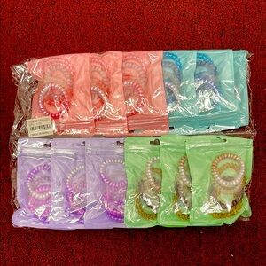 Colorful Spiral Hair Ties Set